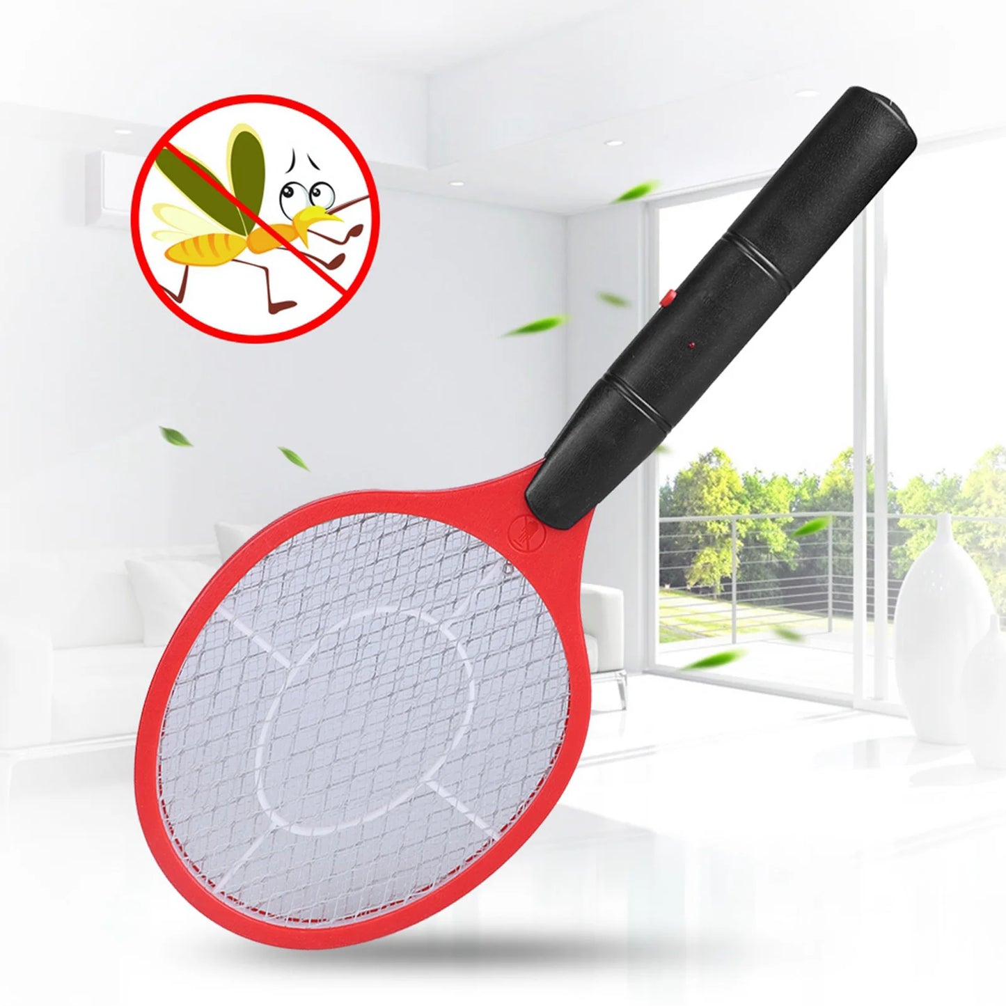 Cordless Electric Mosquito Swatter Battery Powered Portable Bug Fly Insect Killer Racket Home Indoor Outdoor Pest Control Tool